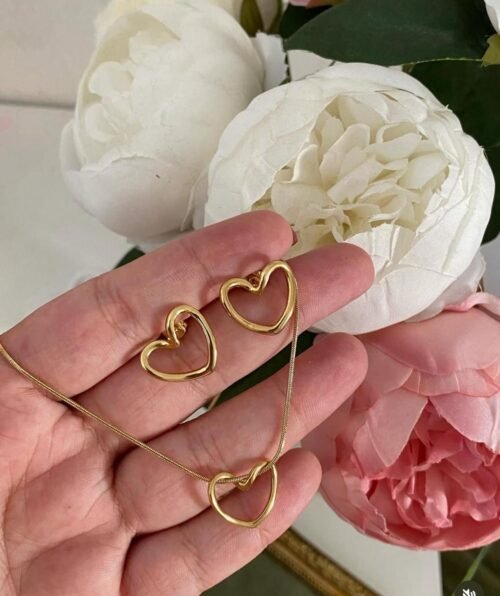Stainless Steel Heart Locket Set - Image 1